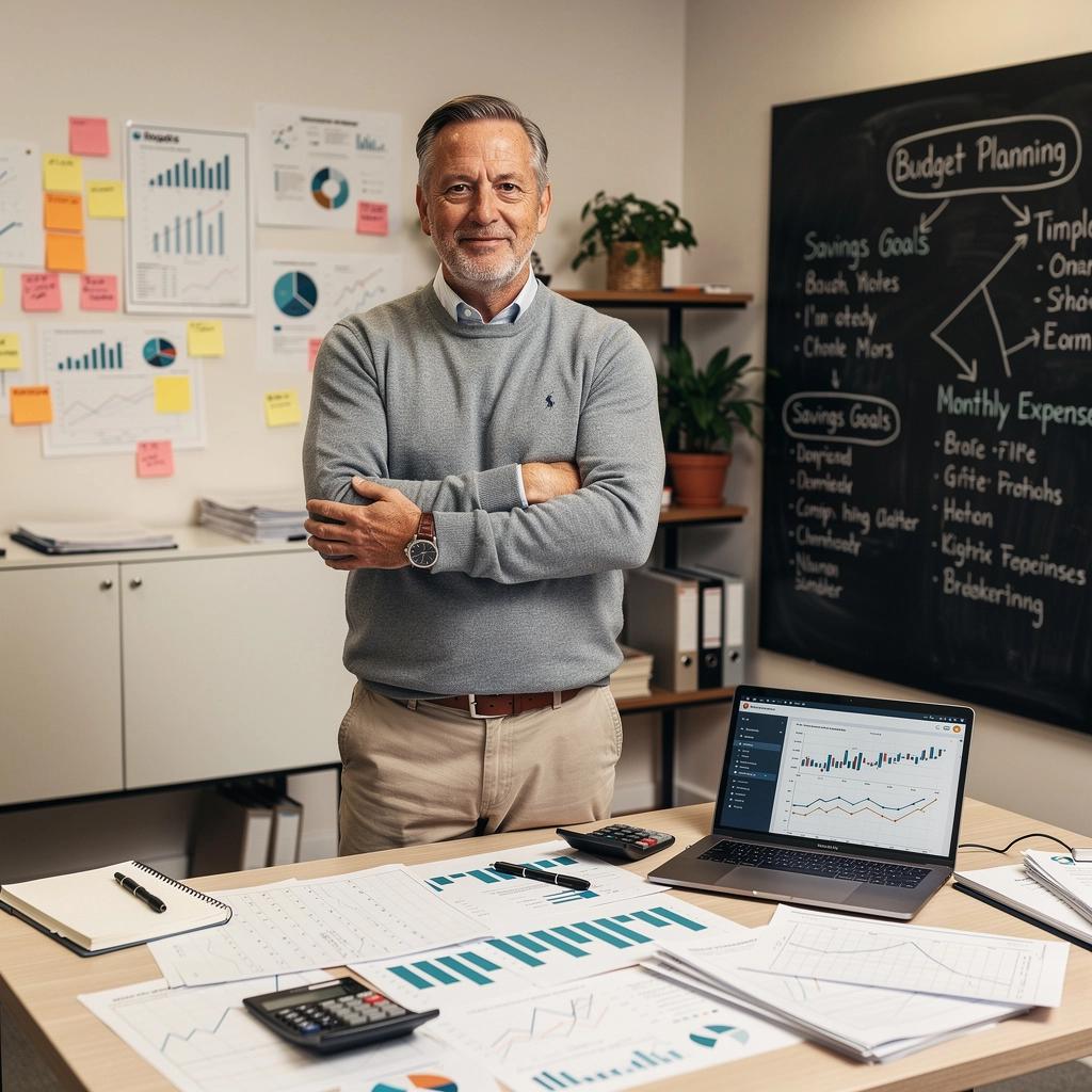 Üres pénztárca és egy pénzügyi napló az asztalon.